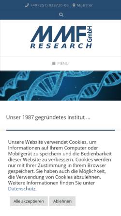 Vorschau der mobilen Webseite www.mmf-research.de, MMF GmbH