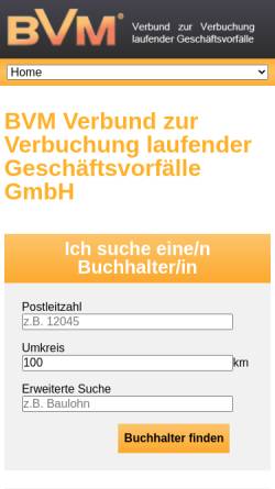 Vorschau der mobilen Webseite www.bvm-verbund.de, BVM Verbund zur Verbuchung laufender Geschäftsvorfälle GmbH