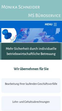 Vorschau der mobilen Webseite ms-schneider.de, MS Büroservice Monika Schneider