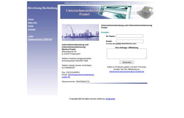 Vorschau von www.unternehmensberatung-pradel.de, Unternehmensberatung und Betreuung Martina Pradel