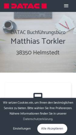 Vorschau der mobilen Webseite www.torkler-helmstedt.datac.de, Datac Lohn- und Buchhaltungsbüro - Matthias Torkler