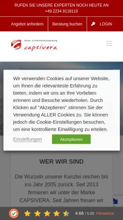Vorschau der mobilen Webseite capsivera.de, Capsivera Steuerberatungsgesellschaft mbH