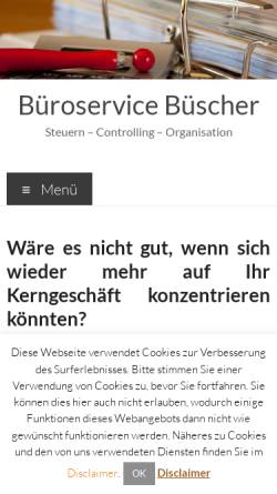 Vorschau der mobilen Webseite bueroservice-buescher.de, Büroservice Büscher