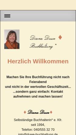 Vorschau der mobilen Webseite www.duwe-buchhaltung.de, Diana Duwe