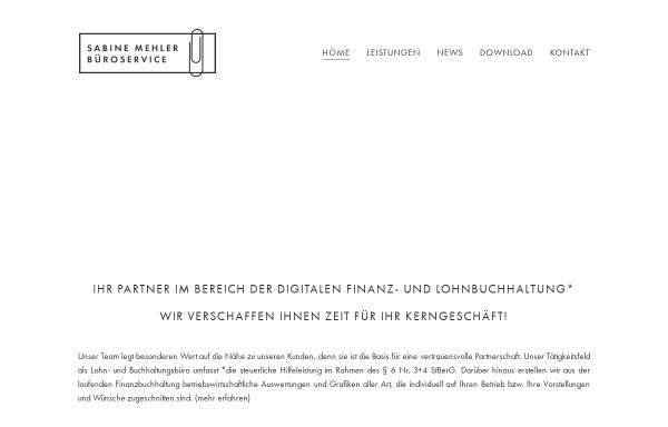 Vorschau von www.bueroservice-mehler.de, Buchhaltungs- und Bürosservice Sabine Mehler