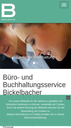 Vorschau der mobilen Webseite www.buchhaltung-bickelbacher.de, Büro- und Buchhaltungsservice Bickelbacher