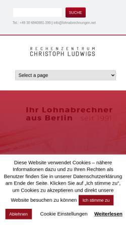 Vorschau der mobilen Webseite www.lohnabrechnungen.net, Rechenzentrum Christoph Ludwigs