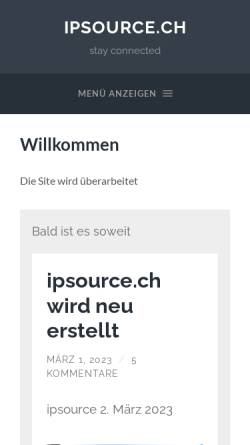 Vorschau der mobilen Webseite www.ipsource.ch, Ipsource - Thomas Lauener