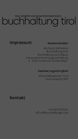 Vorschau der mobilen Webseite www.buchhaltungtirol.at, Michaela Wilhelmer