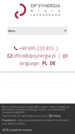 Vorschau der mobilen Webseite www.dpsynergia.pl, DP Synergia