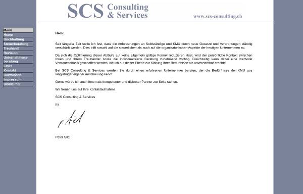 Vorschau von www.scs-consulting.ch, SCS Consulting & Services, Inh. Peter Sixt