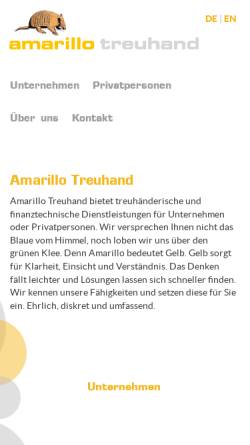 Vorschau der mobilen Webseite www.amarillo-treuhand.ch, Amarillo Treuhand - Daniel Bosshard