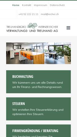 Vorschau der mobilen Webseite www.eicher.ch, Verwaltung- und Treuhand AG