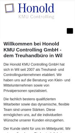 Vorschau der mobilen Webseite honold-controlling.ch, Honold KMU Controlling GmbH