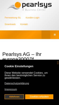 Vorschau der mobilen Webseite www.pearlsys.ch, Pearlsys AG
