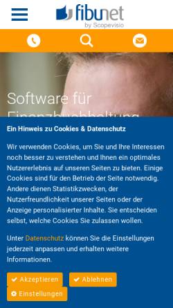Vorschau der mobilen Webseite www.fibunet.de, FibuNet GmbH