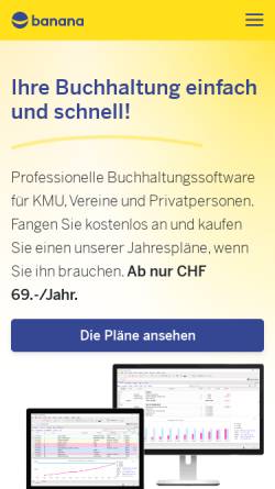 Vorschau der mobilen Webseite www.banana.ch, Banana Buchhaltung