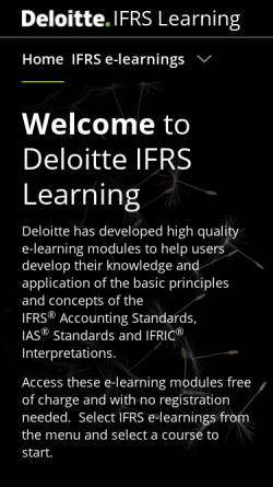 Vorschau der mobilen Webseite www.deloitteifrslearning.com, IAS/IFRS E-Learning