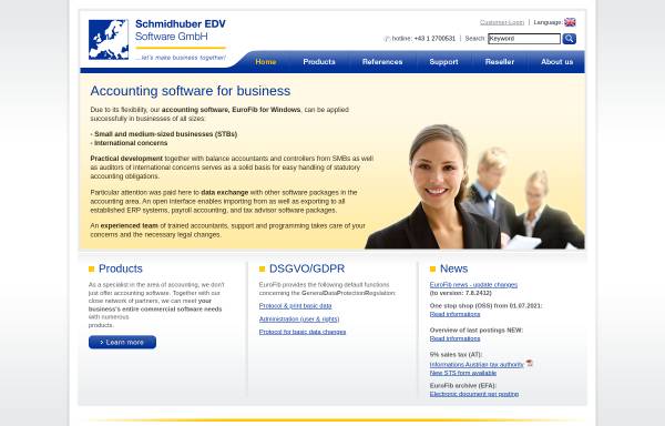 Vorschau von www.schmidhuber.com, Schmidhuber EDV Software Ges.m.b.H.
