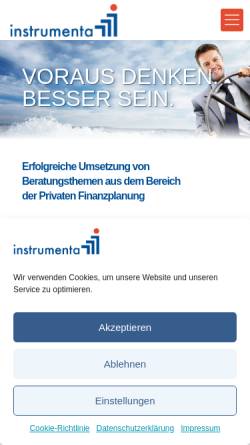 Vorschau der mobilen Webseite www.instrumenta.de, Instrumenta GmbH