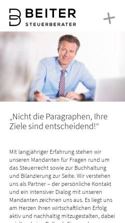 Vorschau der mobilen Webseite www.steuerberater-beiter.de, Claudius Beiter Steuerberater