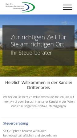 Vorschau der mobilen Webseite www.stb-drittenpreis.de, Dipl.-Ökon. Wolfgang Drittenpreis