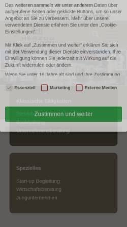 Vorschau der mobilen Webseite www.herzog-steuerberater.de, Steuerberater Ralf Herzog