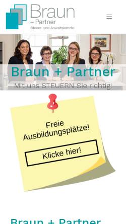 Vorschau der mobilen Webseite www.braun-steuerberatung.de, Friedrich Braun und Susanne Gebert