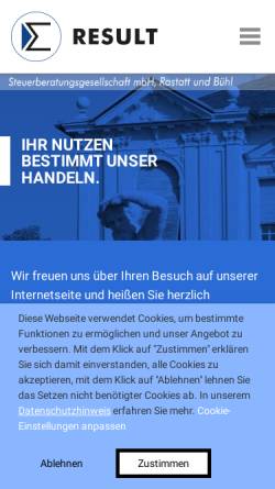 Vorschau der mobilen Webseite www.result-stbg.de, Result Steuerberatungsgesellschaft mbH