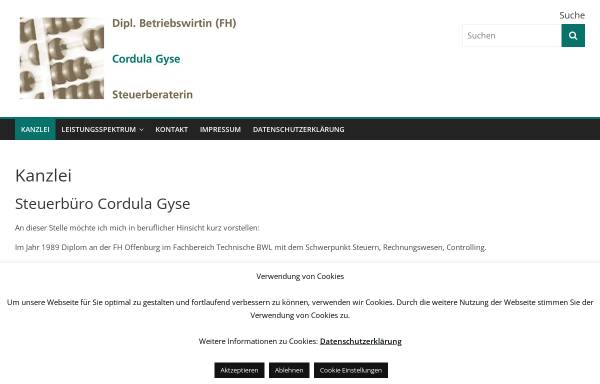 Vorschau von www.gyse.de, Steuerbüro Cordula Gyse