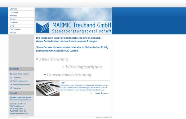 Vorschau von www.marmic.eu, Marmic Treuhand GmbH Steuerberatungsgesellschaft