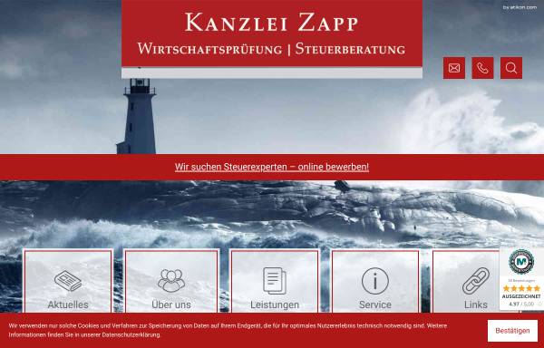 Vorschau von www.wp-zapp.de, Kanzlei Zapp - Wirtschaftsprüfung, Steuerberatung