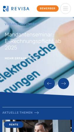Vorschau der mobilen Webseite www.revisa.de, REVISA Berroth und Partner Steuerberatungsgesellschaft