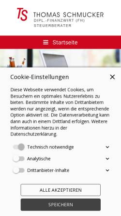 Vorschau der mobilen Webseite www.stb-schmucker.de, Thomas Schmucker - Steuerberater