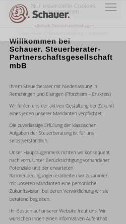 Vorschau der mobilen Webseite www.stb-schauer.de, Waldemar Schauer - Steuerberater