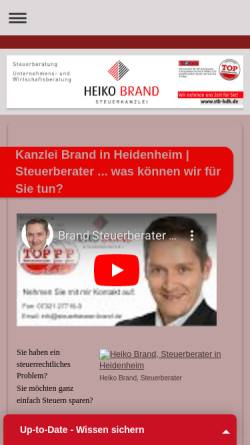 Vorschau der mobilen Webseite www.stb-hdh.de, Heiko Brand - Steuerberater