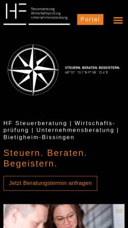 Vorschau der mobilen Webseite hf-begeistert.de, Fißler, Finkewirth und Heinkelein GbR