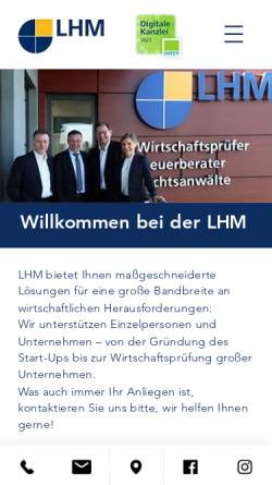 Vorschau der mobilen Webseite lhm-beratung.de, LHM Lang Hußenöder Maurer Steuerberatungsgesellschaft GmbH & Co KG
