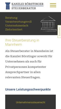 Vorschau der mobilen Webseite steuerberater-in-mannheim.de, Kanzlei Wolfgang Börstinger