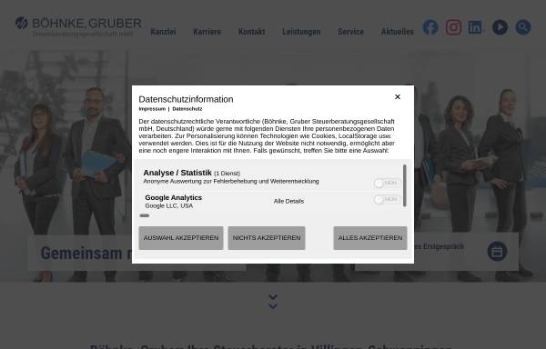Vorschau von www.boehnke-gruber.de, Böhnke, Gruber Steuerberatungsgesellschaft mbH