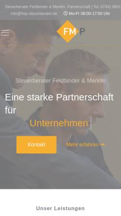 Vorschau der mobilen Webseite www.fmp-steuerberater.de, Steuerberater Feldbinder & Merklin Partnerschaft