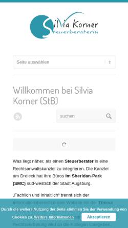 Vorschau der mobilen Webseite www.silviakorner.de, Silvia Korner Steuerberaterin