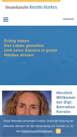 Vorschau der mobilen Webseite www.steuerberatung-markes.de, Kerstin Markes, Steuerberater