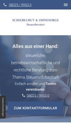 Vorschau der mobilen Webseite www.steuerberater-miesbach.de, Kanzlei Schmidt & Schiebelhut