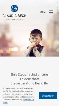 Vorschau der mobilen Webseite www.steuerberatungbeck.de, Werner Beck