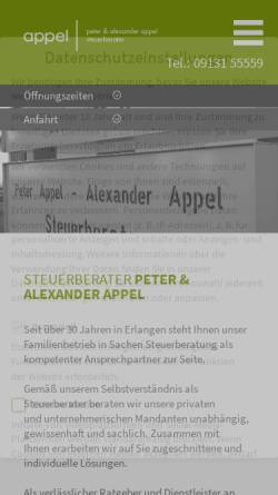 Vorschau der mobilen Webseite www.stb-appel.de, Peter und Alexander Appel - Steuerberater