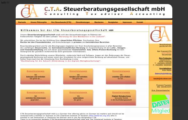 Vorschau von cta-steuer.com, C.T.A. Steuerberatungsgesellschaft mbH