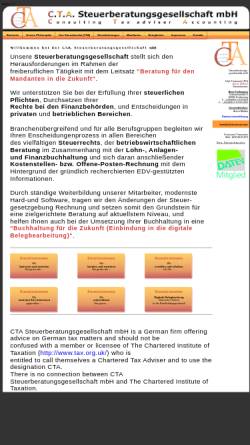 Vorschau der mobilen Webseite cta-steuer.com, C.T.A. Steuerberatungsgesellschaft mbH