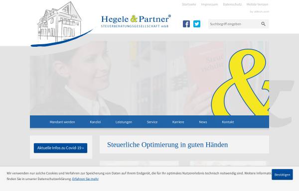 Vorschau von www.hegele-partner.de, Hegele & Partner Steuerberatungsgesellschaft mbB