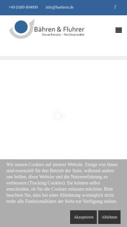 Vorschau der mobilen Webseite www.baehren.de, Sozietät Bähren und Fluhrer GbR